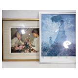 2 large framed art pieces