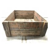 Vintage fish balls wooden crate
