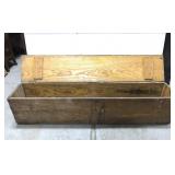 Long wooden tool chest