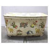 Vintage toy chest w/ skates