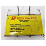 Old hardware display with metal sign