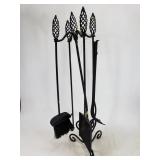 Wrought iron firplace set