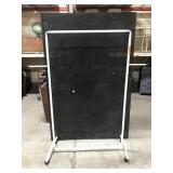 Rolling white clothing rack