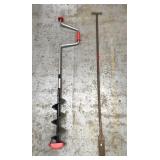 Ice fishing auger and spud bar