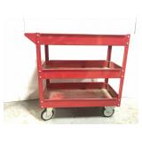 Red metal shop cart
