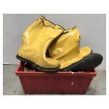 Tote of rubber boots