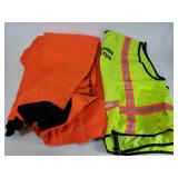 Reflective vest and orange work pants