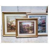 Trio of large landscape paintings