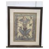 Framed deer & fish art print