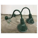 Two industrial metal garage lights
