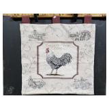 Fabric rooster hanging art