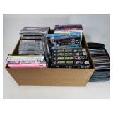 Large lot of VHS, DVDs and CDs