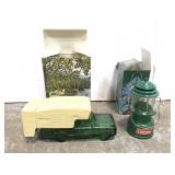 Vintage camper & Coleman lantern cologne bottles