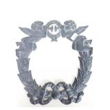 Metal angel wreath wall decor