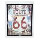Framed route 66 sign