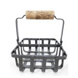 Small metal milk carrier crate