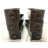 Six antique sewing machine drawers