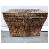 Large woven basket chest
