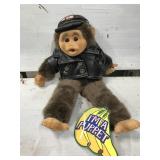 Biker monkey plush puppet