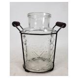 Rustic metal jar holder