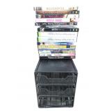 Desk organizer and DVDs