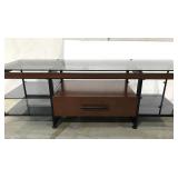 Wood & glass lowboy TV stand