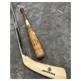 Koho hockey stick & Louisville Slugger bat