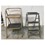 Two vintage step stools