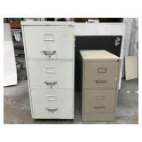 Pair of metal filing cabinets