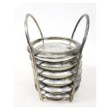 Vintage ashtrays with caddy