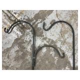 Tall metal plant hooks