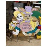 Happy Easter Bunny Wooden Outdoor Decor