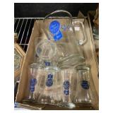 Pabst Blue Ribbon Glasses And Pitcher