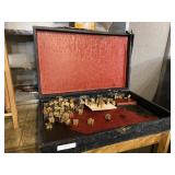 Vintage Wooden Printing Press Letters And Symbols