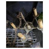 Vintage Metal Chandelier Light Fixture