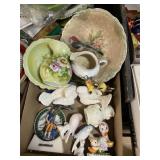 Bird Knickknacks And Ceramic Vase And Basin