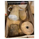 Antiques Oil Jar Pulley Wheel Horseshoe Door
