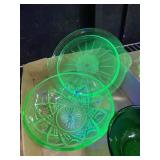 Uranium Glass Bowls And Platter