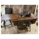 Singer Sewing Machine Cabinet With Cast-Iron Base