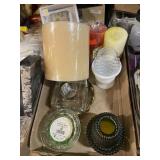 Fairy Lamps Glass Green Hobnail Broken Piece And