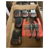 Milwaukee Battery Charger With Five Batteries