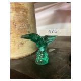 Murano Green Glass Hummingbird