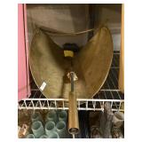 Fireplace Wood Holder And Brush Brass