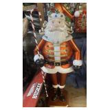 Santa - metal lights up about 4ft tall  on platfom