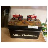 Allis Chalmers Metal Box And Miniature Tractors