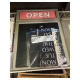 Open Sign With Additional Letters Plastic