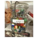 Marbles In Glass Jar