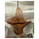 Bird Peach Glass Vase
