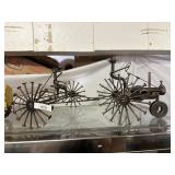 Metal Nail Tractor And Wagon Art