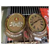 Straws Beer Lighted Clock Sign Plastic